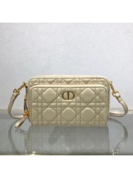 Imitation DIOR CARO DOUBLE POUCH Supple Cannage Calfskin S5037U Beige JH06774hu72