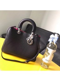 Imitation Dior Diorissimo Bag in Original Grainy Leather CD0678 black & silver-Tone Metal JH07484dm74