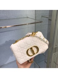 Imitation Dior SMALL DIOR CARO BAG Soft Cannage Calfskin M9241 white JH06805vK93