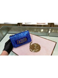 Imitation DIOR WITH CHAIN SMOOTH CALFSKIN EMBROIDERED WITH A MOSAIC OF MIRRORS M900 blue JH07455vW26