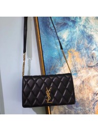 Imitation Fashion SAINT LAURENT Angie quilted leather shoulder bag 568906 black JH07901Ft19