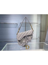 Imitation SADDLE BAG Dior Oblique Embroidered Velvet C0044 gray JH06865vW26