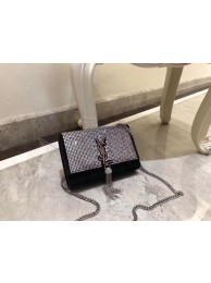 Imitation SAINT LAURENT leather shoulder bag Y552024 black&white JH07954hu72