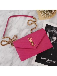 Imitation SAINT LAURENT Monogram leather cross-body bag 263358 Pivoive pink JH08058yF79