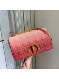 Imitation Top MEDIUM DIOR CARO BAG Soft Cannage Calfskin C8618 pink JH06709Wv17