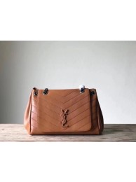 Imitation Top SAINT LAURENT Medium Nolita leather shoulder bag 61877 Camel JH07889Wv17