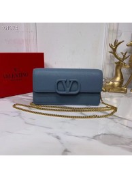 Imitation Top VALENTINO Origianl Leather Bag V0018 blue JH09659Wv17