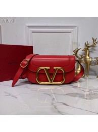 Imitation Top VALENTINO Origianl leather shoulder bag V0030 red JH09639eP47