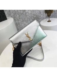 Imitation Top ysl small kate satchel original Calf leather 2822 silver Gold chain JH08192eZ32