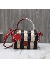 Imitation VALENTINO Candy Rockstud quilted leather shoulder bag V6019 black&white JH09795dW15