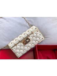 Imitation VALENTINO Rockstud quilted leather cross-body bag 0702 white JH09815vW26