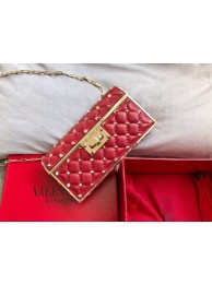 Knockoff AAA VALENTINO Rockstud quilted leather cross-body bag 0702 red JH09812nQ90