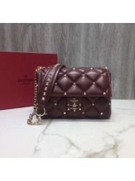 Knockoff AAAAA VALENTINO Candy quilted leather cross-body bag 0072 dark red JH09767bP60