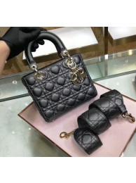 Knockoff Dior MINI LADY DIOR CALFSKIN BAG M0574 black JH07072Nf40