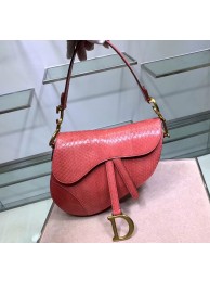 Knockoff Dior SADDLE Snake skin tote C9046 pink JH07042Bc82