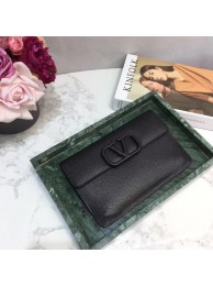 Knockoff High Quality VALENTINO Origianl leather 065 Clutch bag black JH09576xB29