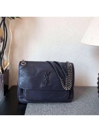 Knockoff Saint Laurent Classic Calf leather Flap Bag 498894 dark blue JH08219nE34