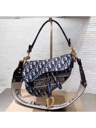 Knockoff Top Dior BLUE SADDLE ORIGINAL DIOR OBLIQUE EMBROIDERED CANVAS BAG M0446CRIW JH07135ZM75