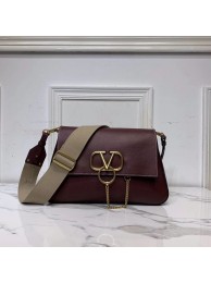 Knockoff VALENTINO Origianl leather shoulder bag V0888 Burgundy JH09532Hv51