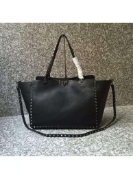 Knockoff VALENTINO Rockstud large tote A0973 black JH09744dO66