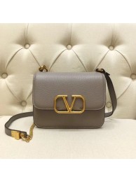 Knockoff VALENTINO VLOCK Origianl leather shoulder bag 0905 grey JH09546pN75