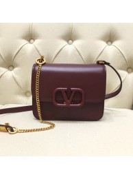 Knockoff VALENTINO VLOCK Origianl leather shoulder bag 0906 Burgundy JH09555PF42