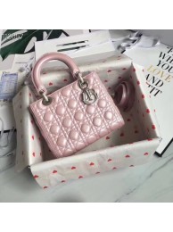 LADY DIOR LAMBSKIN BAG CAL44550 pink&silver-tone metal JH07206MT15