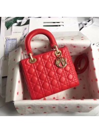 LADY DIOR LAMBSKIN BAG CAL44550 red JH07214Pu45