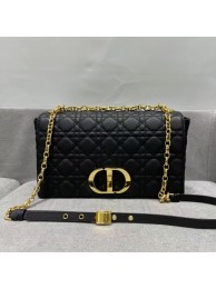 LARGE DIOR CARO BAG Black Soft Cannage Calfskin M9243U JH06819BV46