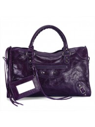 Luxury balenciaga motorcycle saddle bag 38cm 084832 Deep Purple JH09499ze26