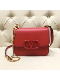 Luxury Imitation VALENTINO VLOCK Origianl leather shoulder bag 0906 red JH09556Pn88