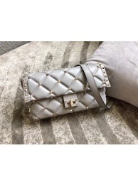 Luxury VALENTINO Candystud leather cross-body bag 9741 grey JH09869Zu29