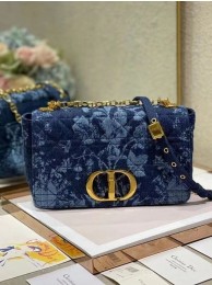 MEDIUM DIOR CARO BAG Blue Dior Flowers Cannage Denim M9243UJ JH06736HM85