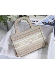 MINI DIOR BOOK TOTE Multicolor Stripes Embroidery S5475Z JH06756Ph61