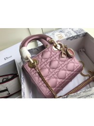 MINI LADY DIOR SATIN BAG M424 Pink Purple JH07201WA43