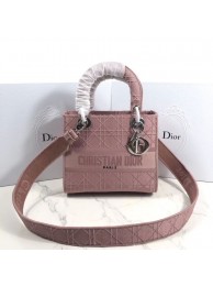 MINI LADY DIOR TOTE BAG IN EMBROIDERED CANVAS C4532 pink JH07093Gh26