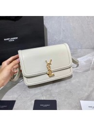 New SOLFERINO MEDIUM SATCHEL IN BOX SAINT LAURENT LEATHER Y63435 white JH07744DL25