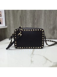 New VALENTINO Rockstud leather cross-body bag A97410 black JH09857rZ14