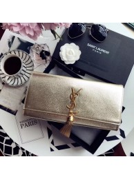 Replica 1:1 SAINT LAURENT Monogram Kate leather pouch 6763 gold JH07994YC47