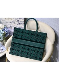 Replica AAAAA DIOR BOOK TOTE green Cannage Embroidered Velvet M1286Z JH06885st72