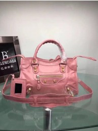 Replica Balenciaga The City Handbag Calf leather 084333 pink JH09450Ny84