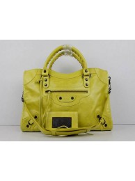 Replica Balenciaga The City Handbag Sheepskin 084332 yellow JH09470gn30