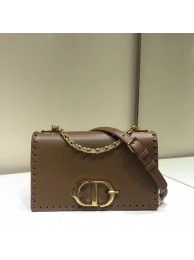 Replica DIOR 30 MONTAIGNE THREADED EDGES CALFSKIN FLAP CHAIN BAG M9220 brown JH07034zS17