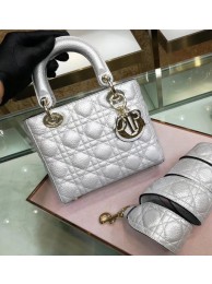 Replica Dior MINI LADY DIOR CALFSKIN BAG M0574 Silvery white JH07071Qz32