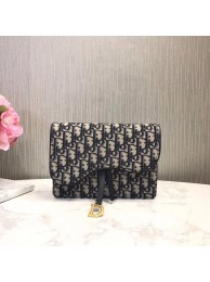 Replica Dior Oblique Jacquard SADDLE NANO POUCH M447 Blue JH06909aG64