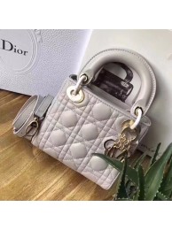 Replica Dior Original Sheepskin Leather tote Bag M673 light grey JH07604Ip92