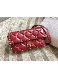 Replica Fashion VALENTINO Candystud leather cross-body bag 9741 red JH09870Wi77