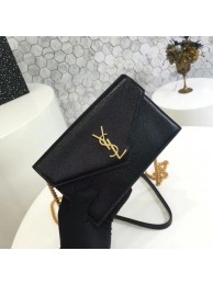 Replica Fashion ysl small kate satchel original Calf leather 2822 black Gold chain JH08201BC48