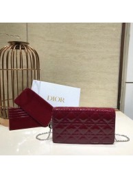 Replica LADY DIOR CALFSKIN WALLET C9025A Burgundy JH06998wU61