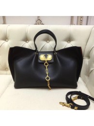 Replica Luxury VALENTINO Origianl leather tote 2080 black JH09607hA88